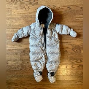 Baby GAP Footed Puffer Down Snowsuit Bunting 0-6 Month Fleece Lining